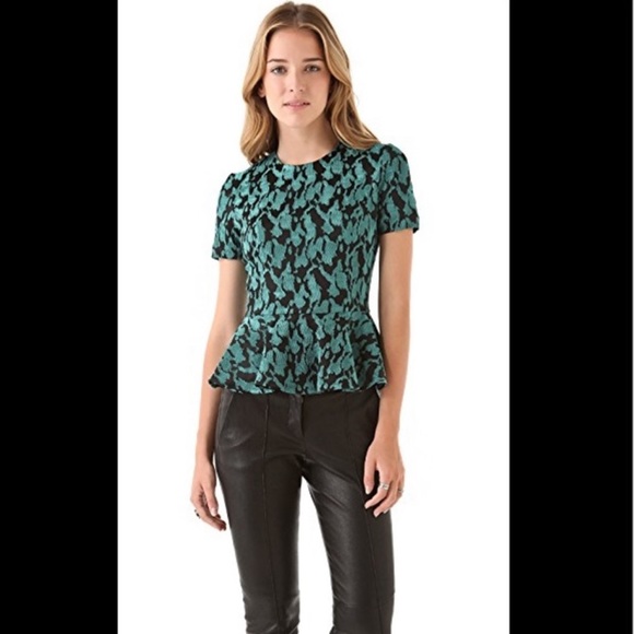 Opening Ceremony - Peplum top in orange jacquard - Picture 4 of 8